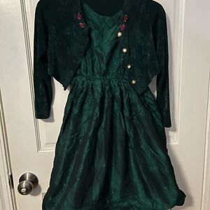 Young Girl Green Dress with Jacket